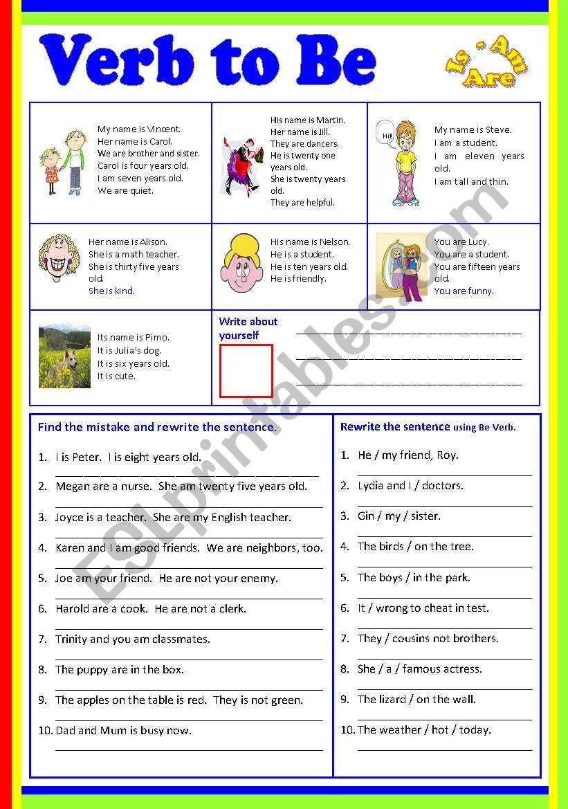 Verb to Be ( B/W & Keys) worksheet