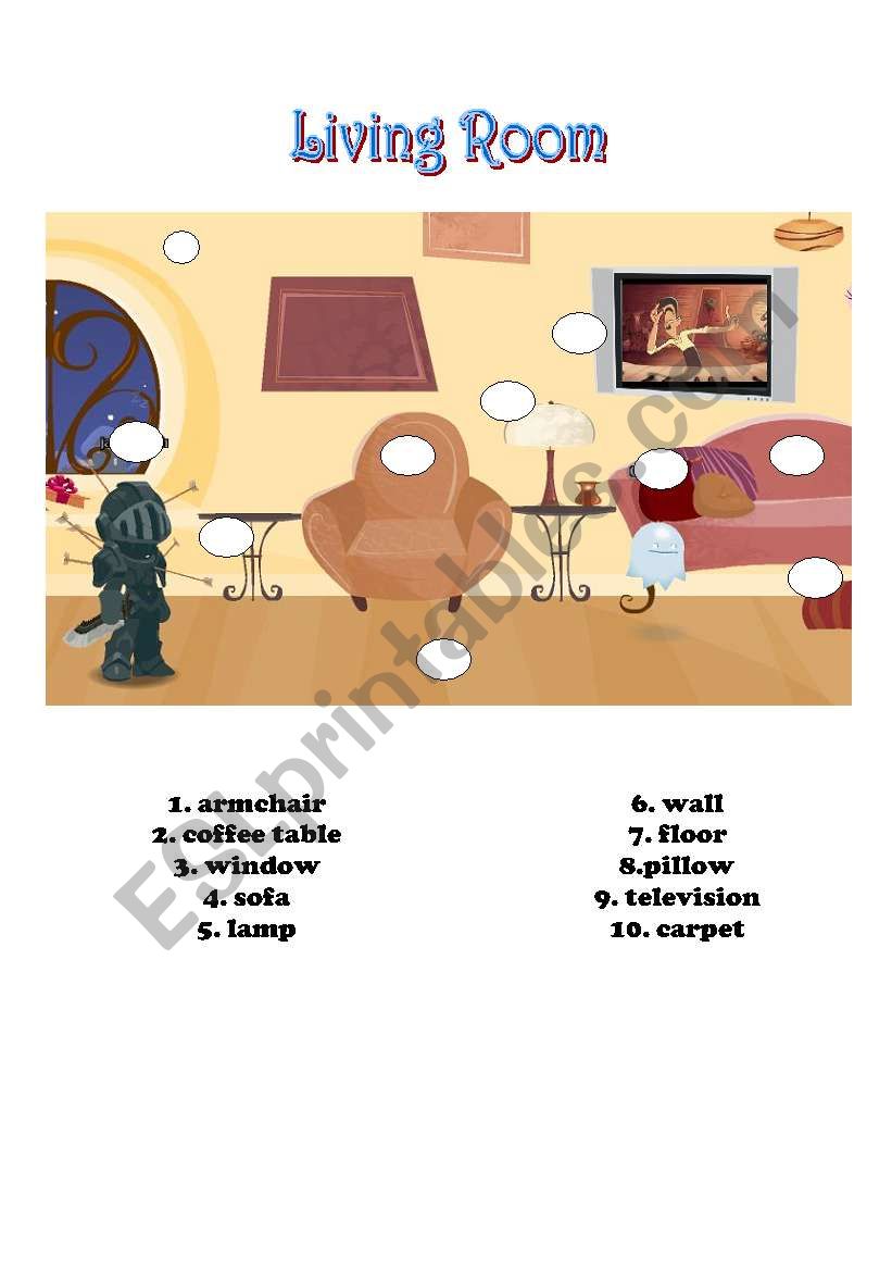 living room worksheet