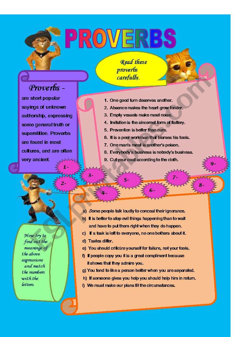 Proverbs worksheet