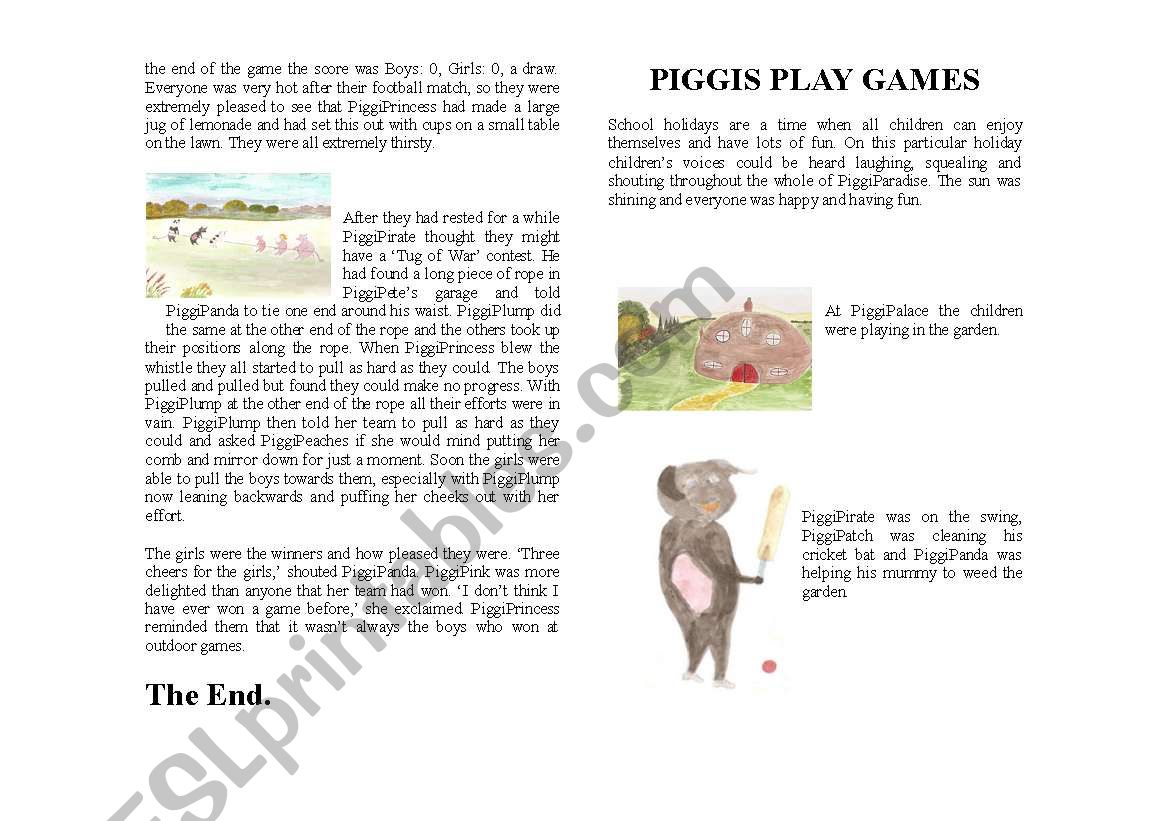 story pisgs worksheet