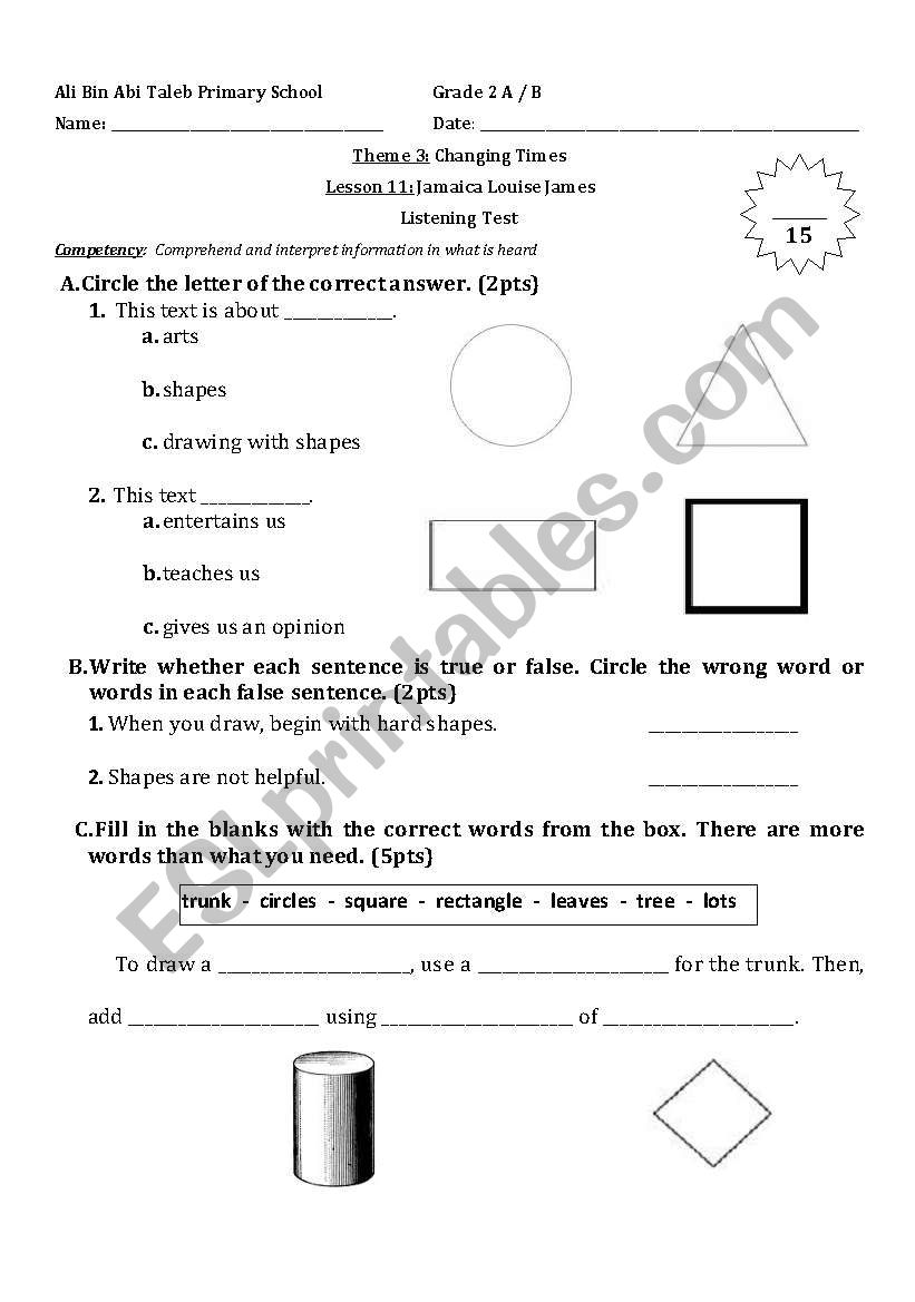 Seeing Shapes worksheet