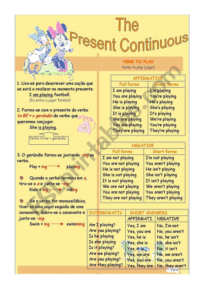 Present Continuous worksheet