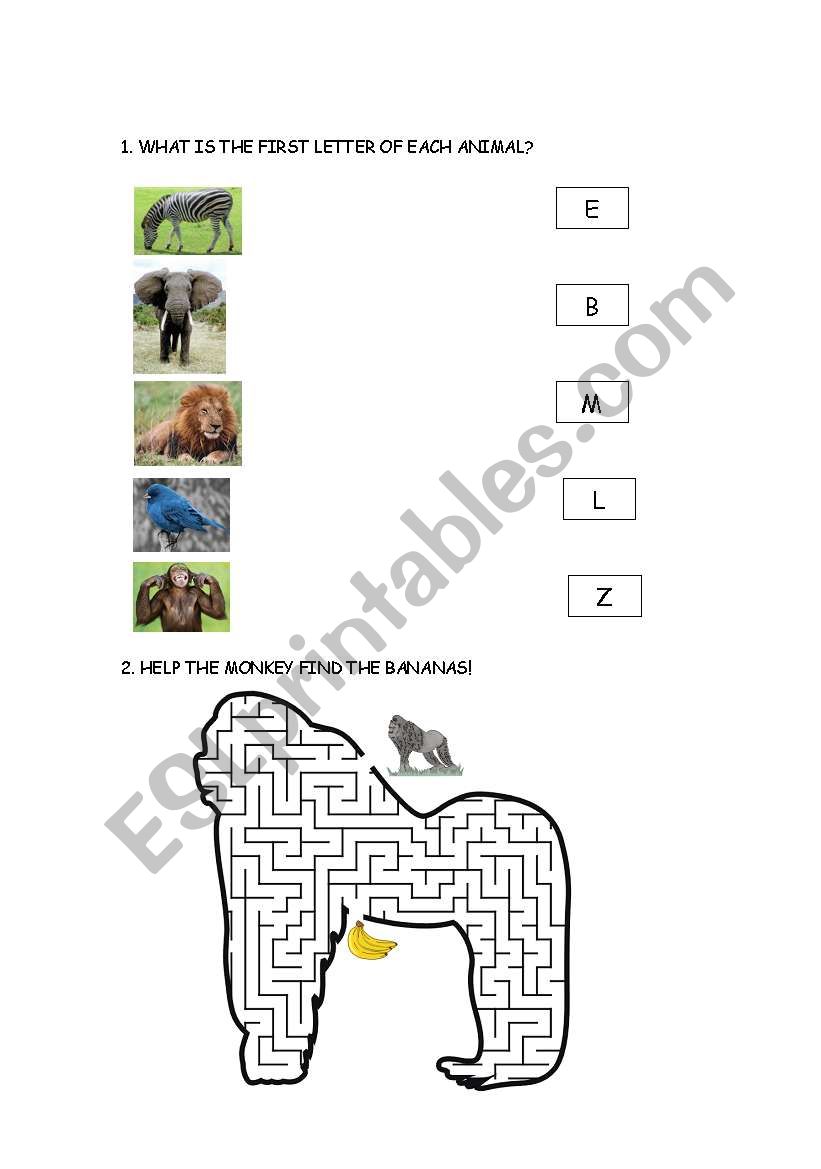 Wild Animals worksheet