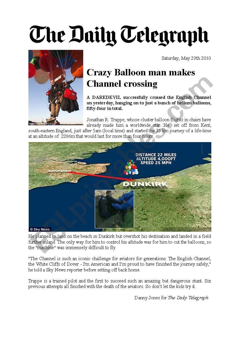 British press: Balloon man newspaper article 3