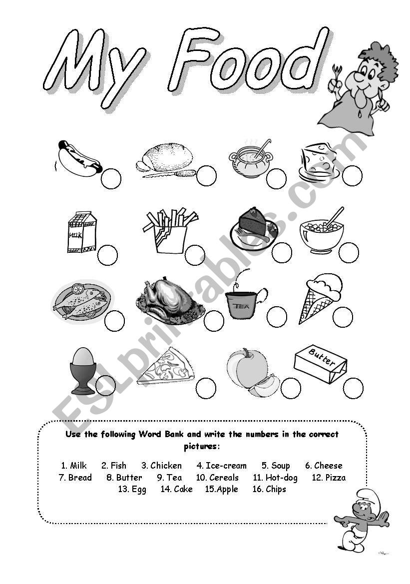 My food worksheet