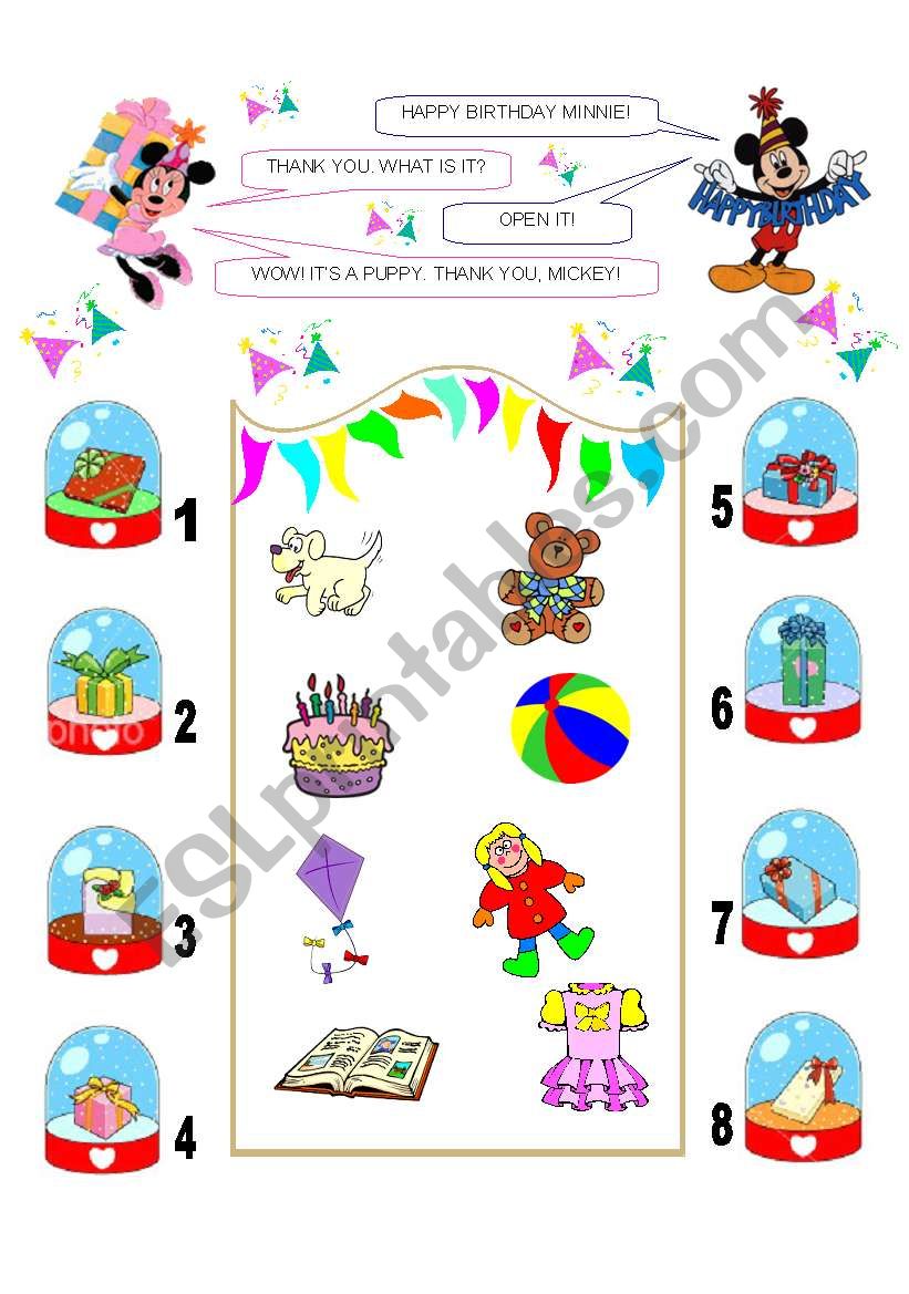 HAPPY BIRTHDAY MINNIE worksheet