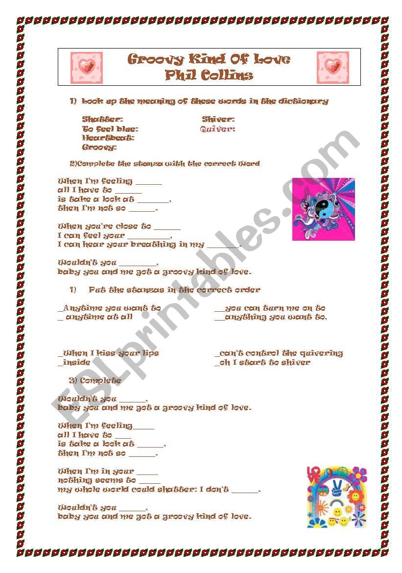 Song Groovy Kind of Love worksheet