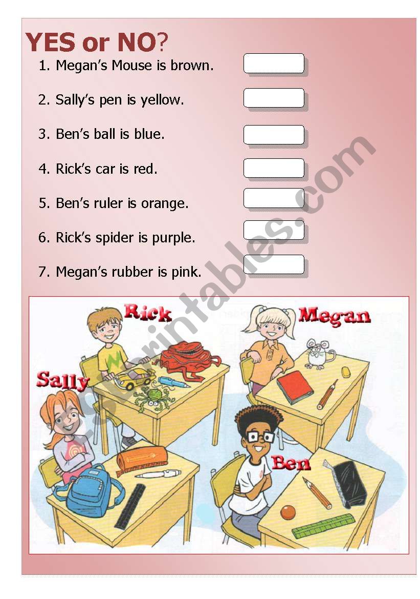 Possessives worksheet