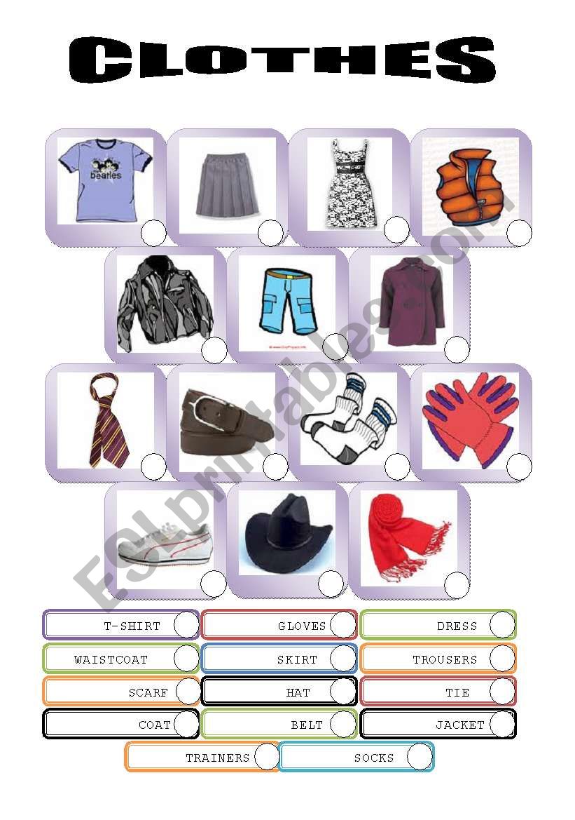 CLOTHES worksheet