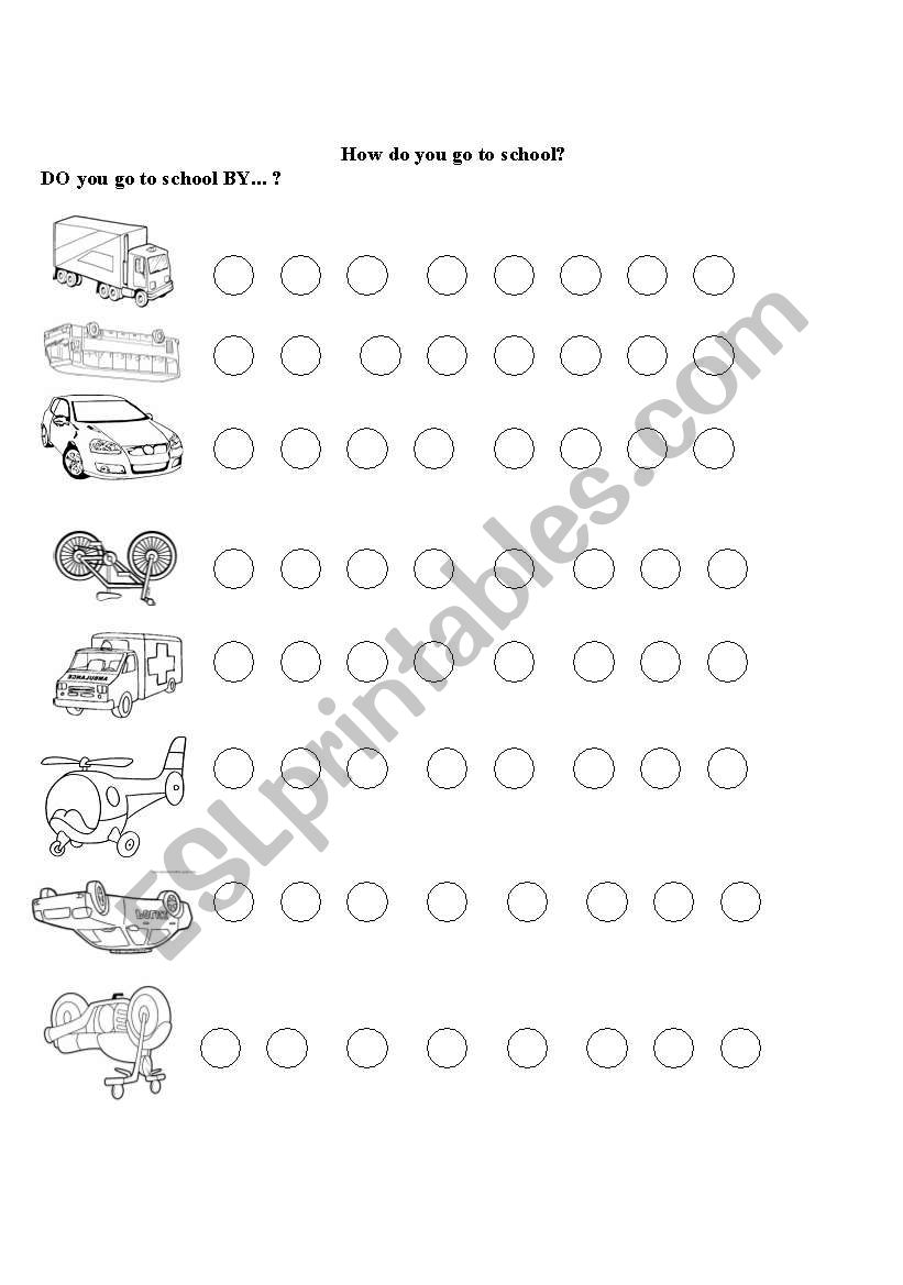 How do you go to school? worksheet