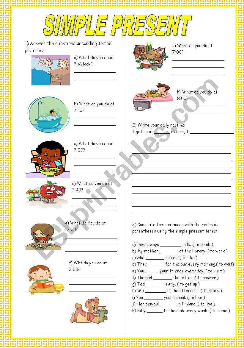 SIMPLE PRESENT  worksheet