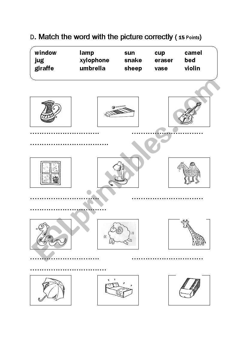 vocabulary worksheet