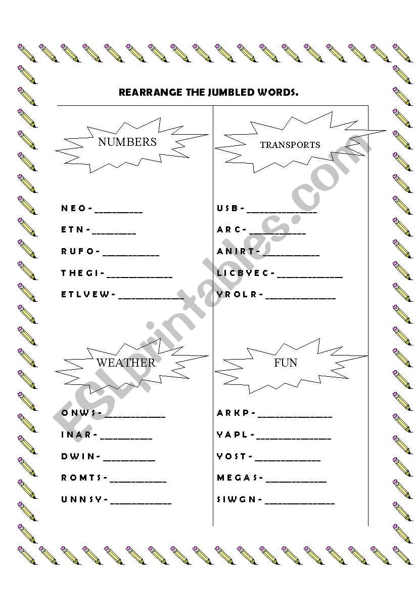 Jumbled Words worksheet