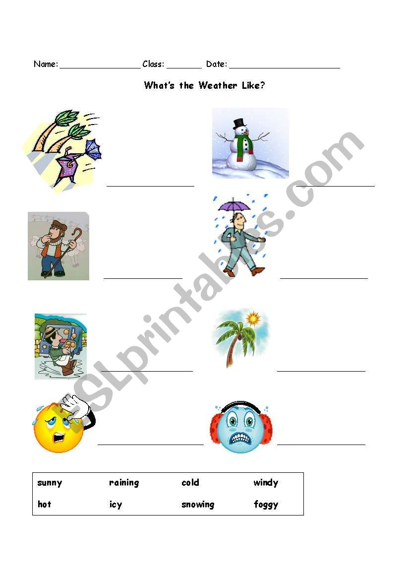 WhatÂ´s the weather worksheet