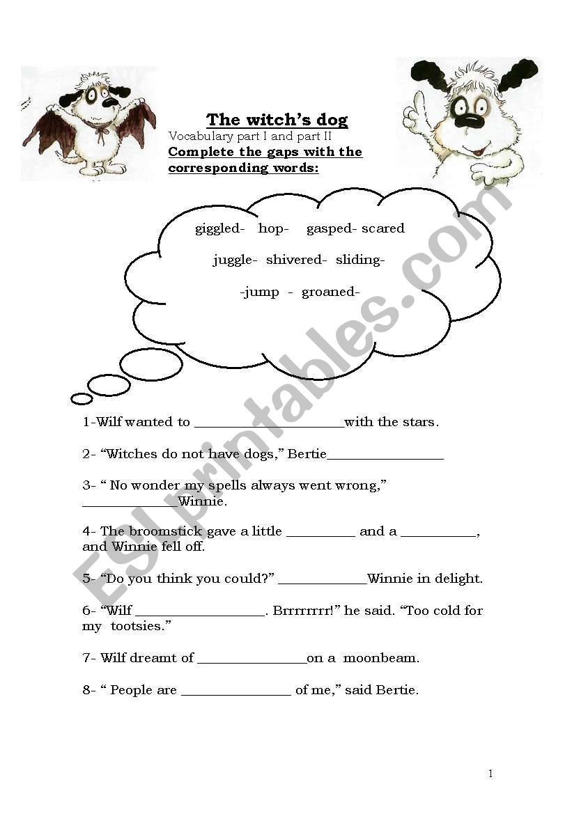 The witchs dog- part II worksheet