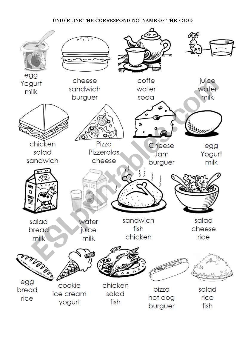 FOOD worksheet