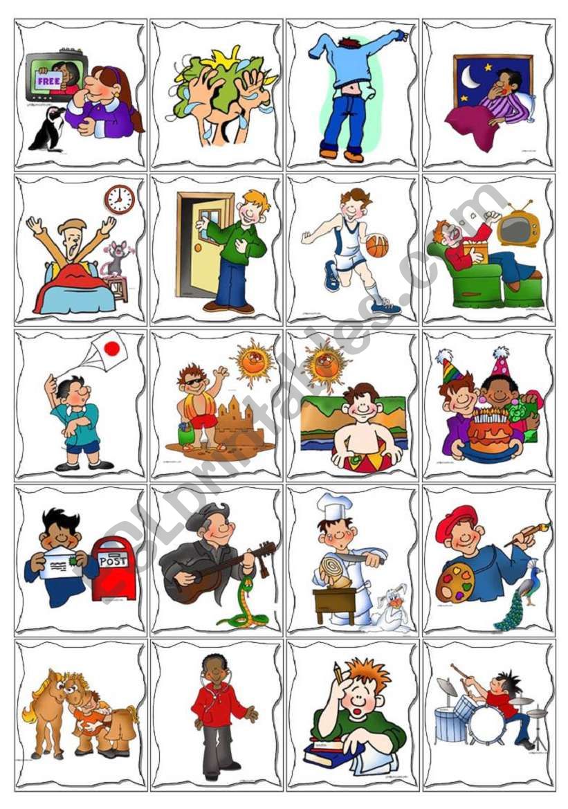 Daily Routine Cards Game worksheet