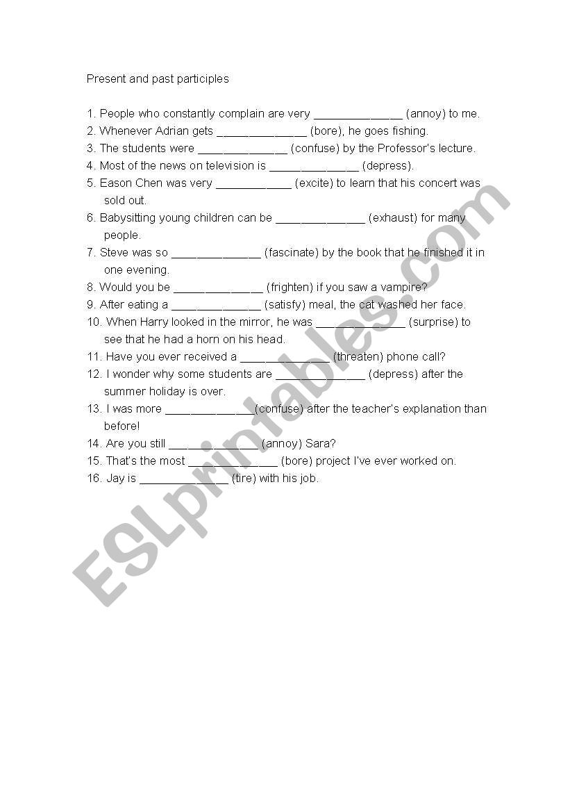 english-worksheets-present-and-past-participle
