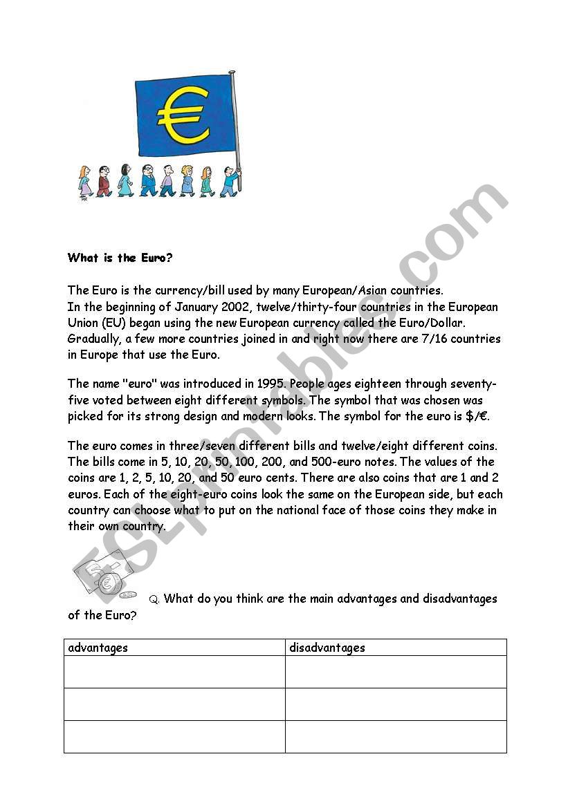 The Euro worksheet