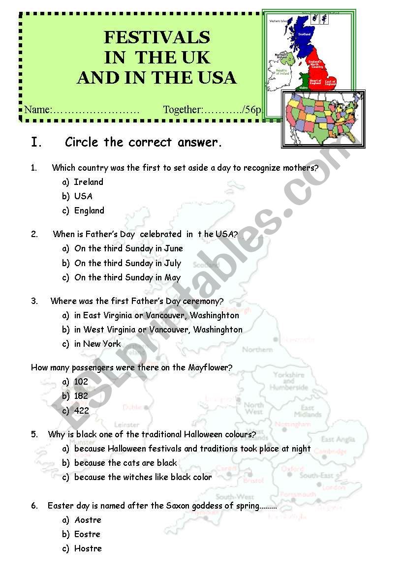 British culture contest worksheet