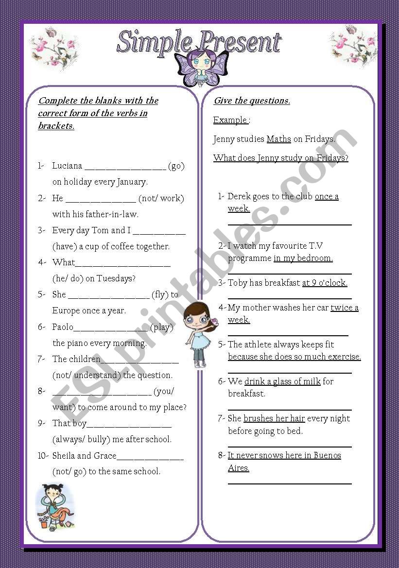 Simple Present worksheet