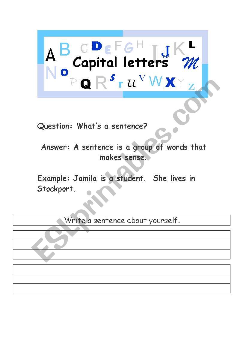 Capital letters worksheet