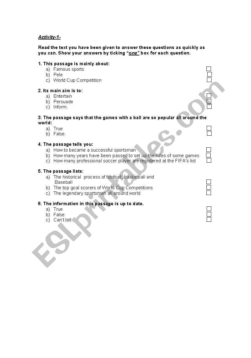 Reading Lesson Plan (scanning activity-skimming activity-post activity)