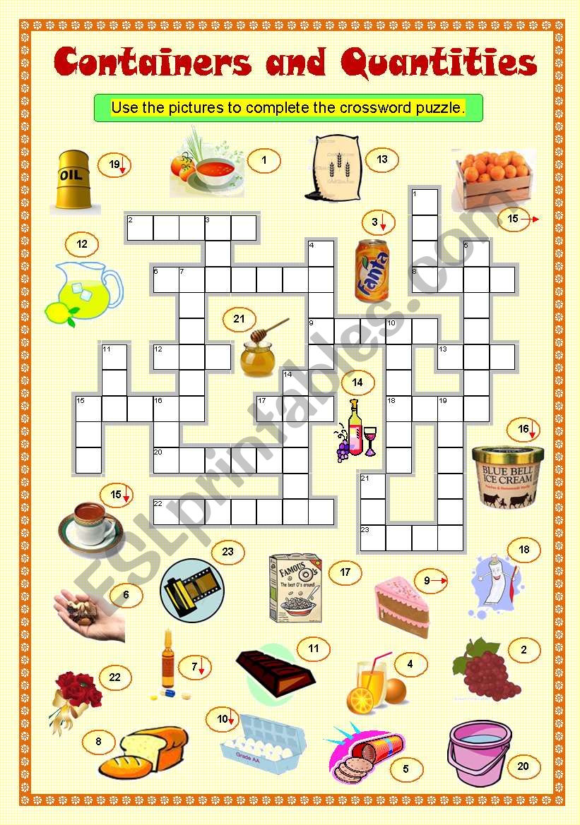 Containers and Quantities (3/3) - Crossword