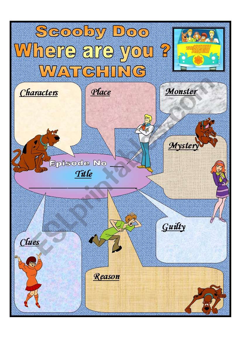 Scooby Doo watching worksheet