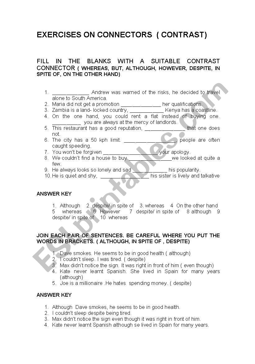 english test worksheet