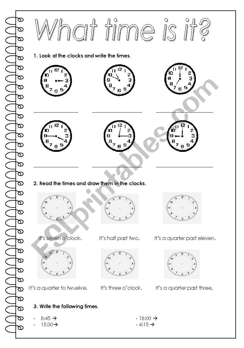 What time is it? worksheet