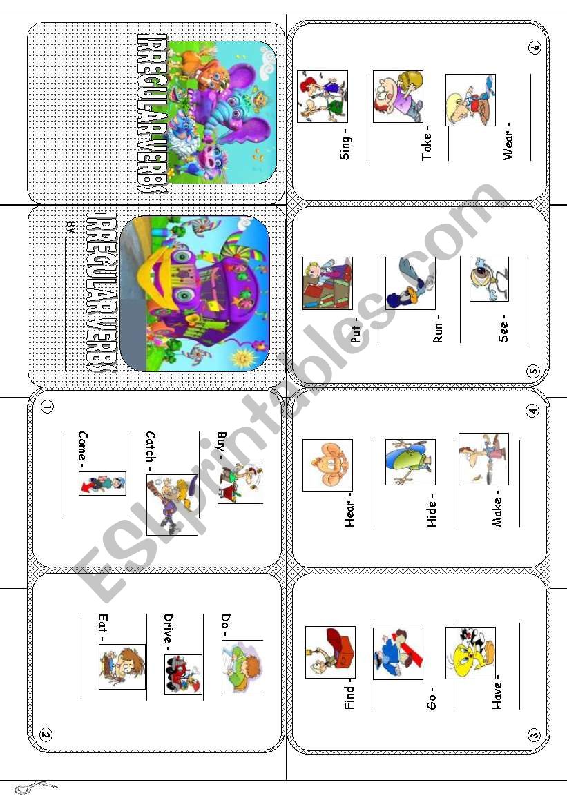 IRREGULAR VERBS: MINI BOOK 1 worksheet