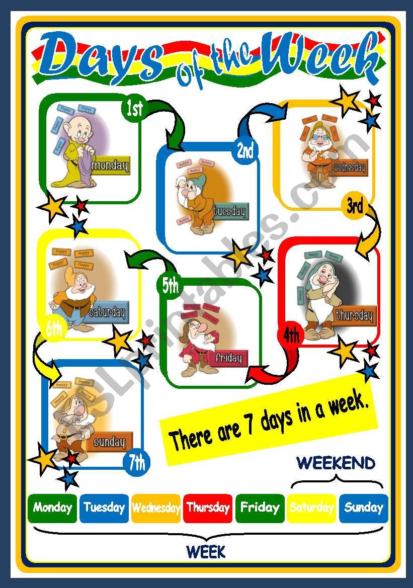 DAYS OF THE WEEK - POSTER worksheet