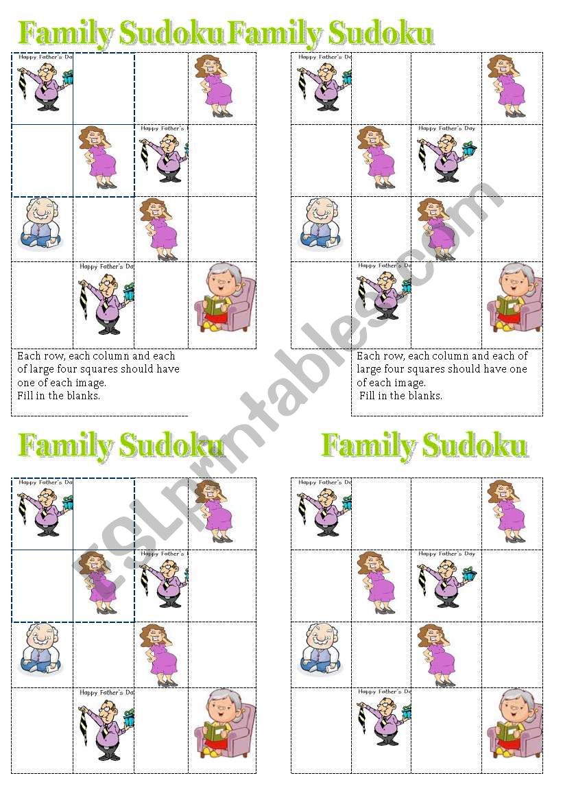 Family Sudoku worksheet