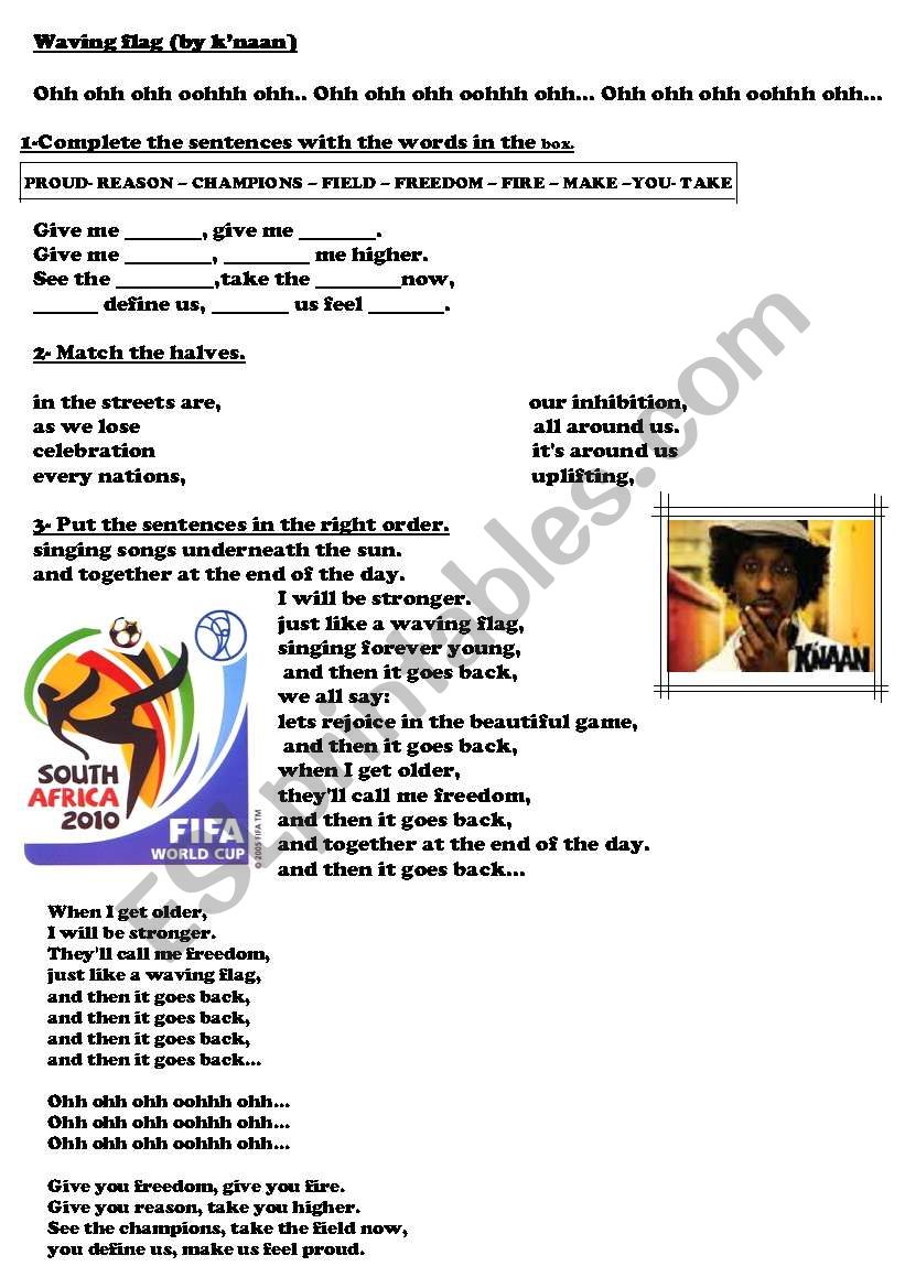 world cup 2010 worksheet