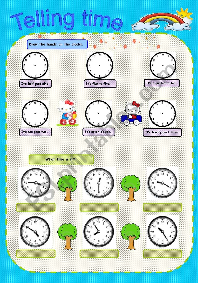 telling time worksheet