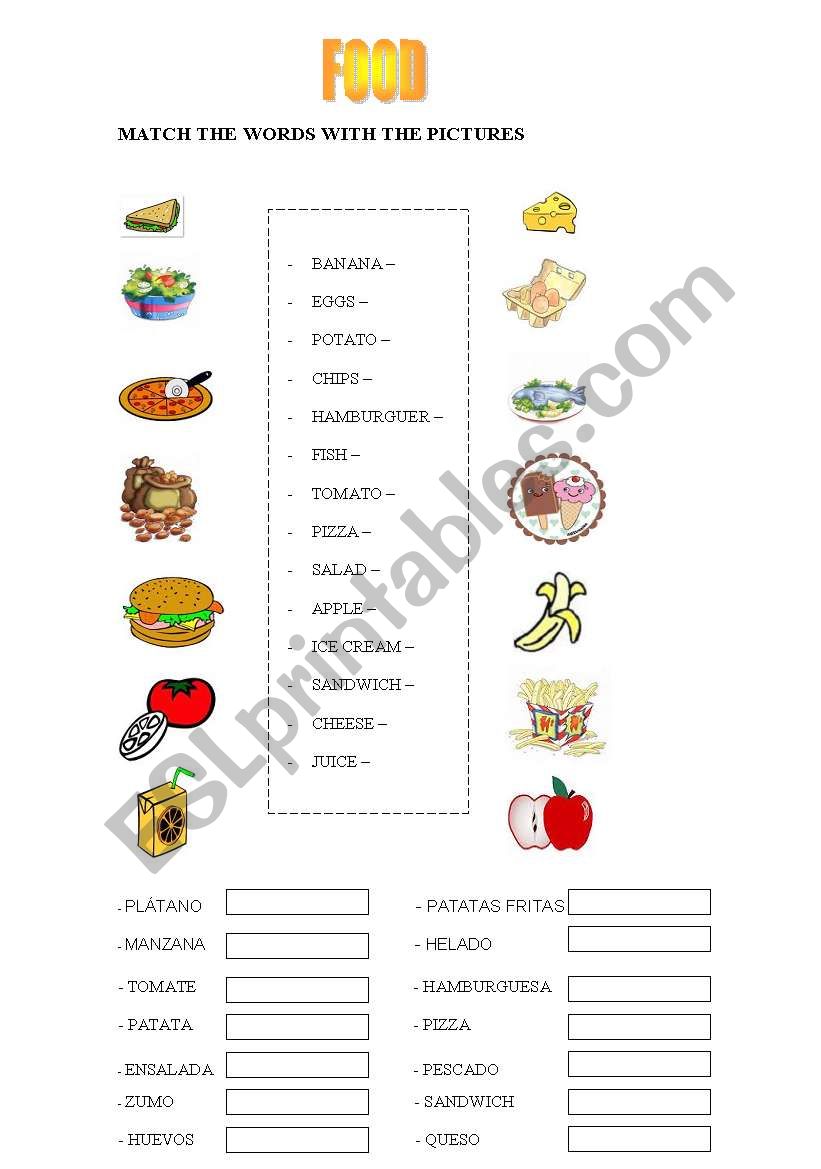 FOOD MATCH worksheet