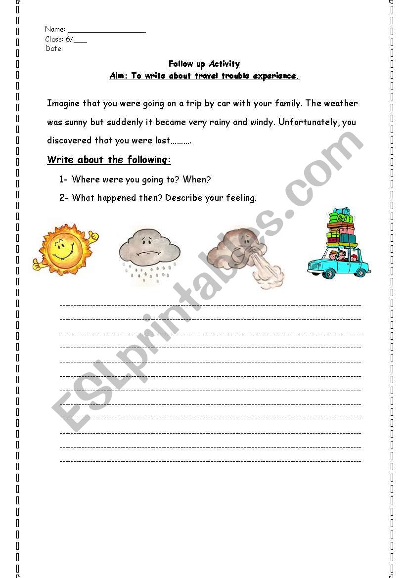 Travel Trouble worksheet