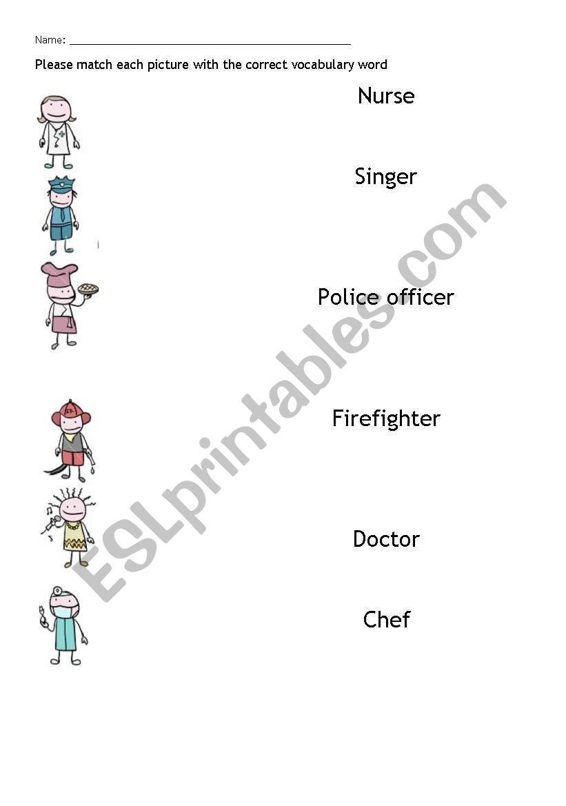 Match worksheet