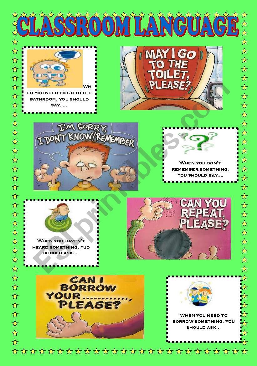 CLASSROOM LANGUAGE worksheet