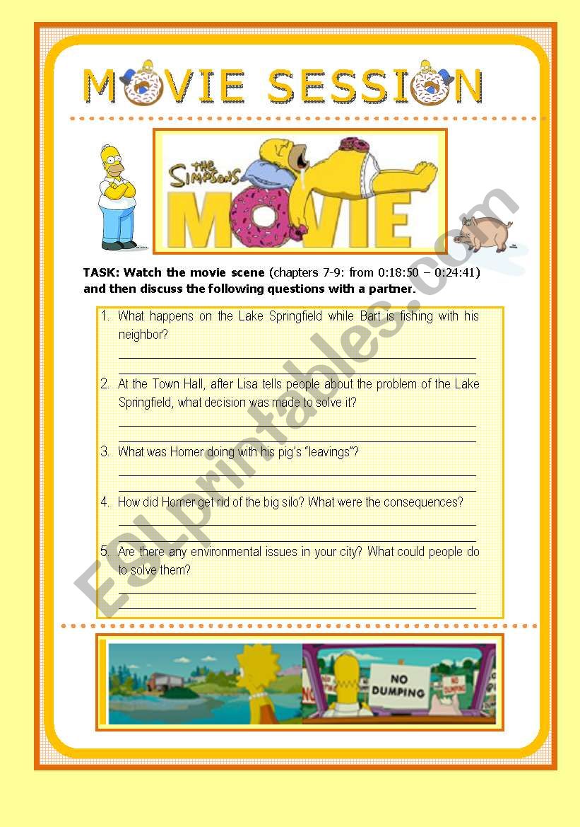 MOVIE SESSION - The Simpsons Movie - Talking about Environmental Issues