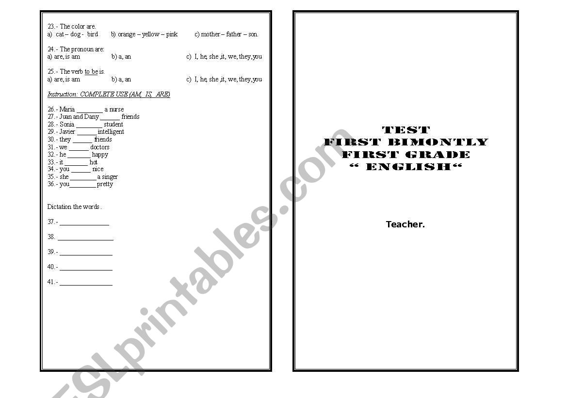 EXERCISE NUMBERS AND VERB TO BE