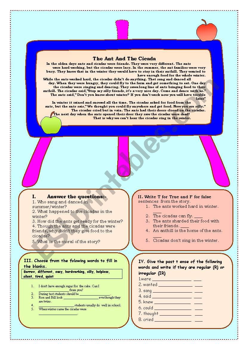 Teaching past tense through a story