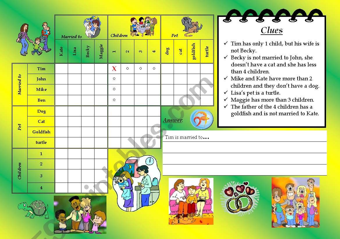 logic game 1 - family worksheet