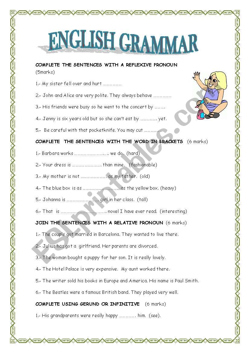 ENGLISH GRAMMAR worksheet