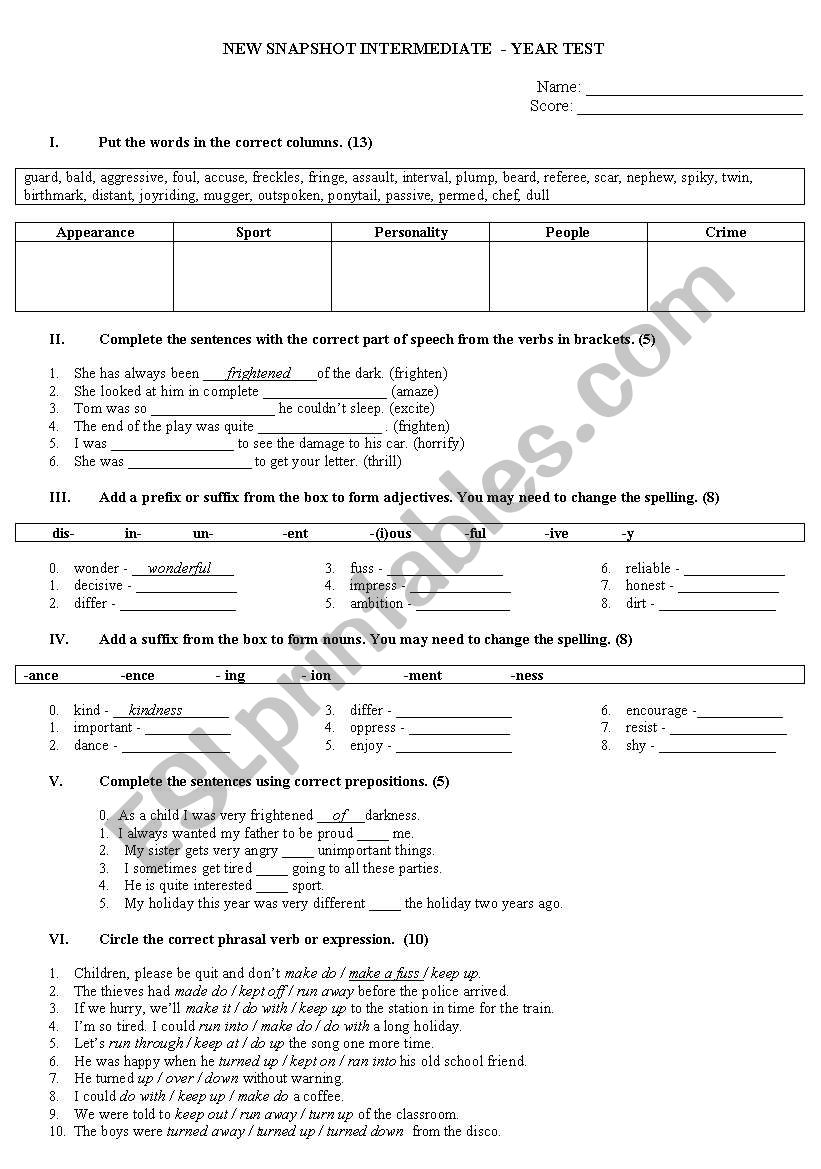 New Snapshot Intermediate  - year test + KEY