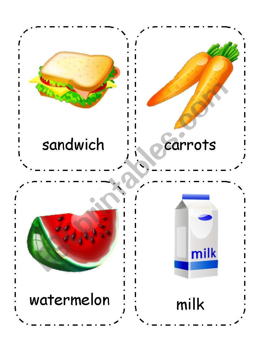 Food and Drink - Flashcards (Editable) 2/4 