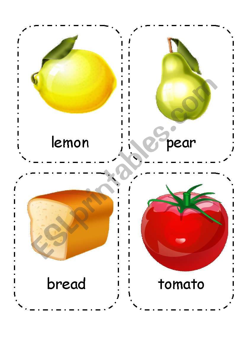 Food and Drink - Flashcards (Editable) 3/4 