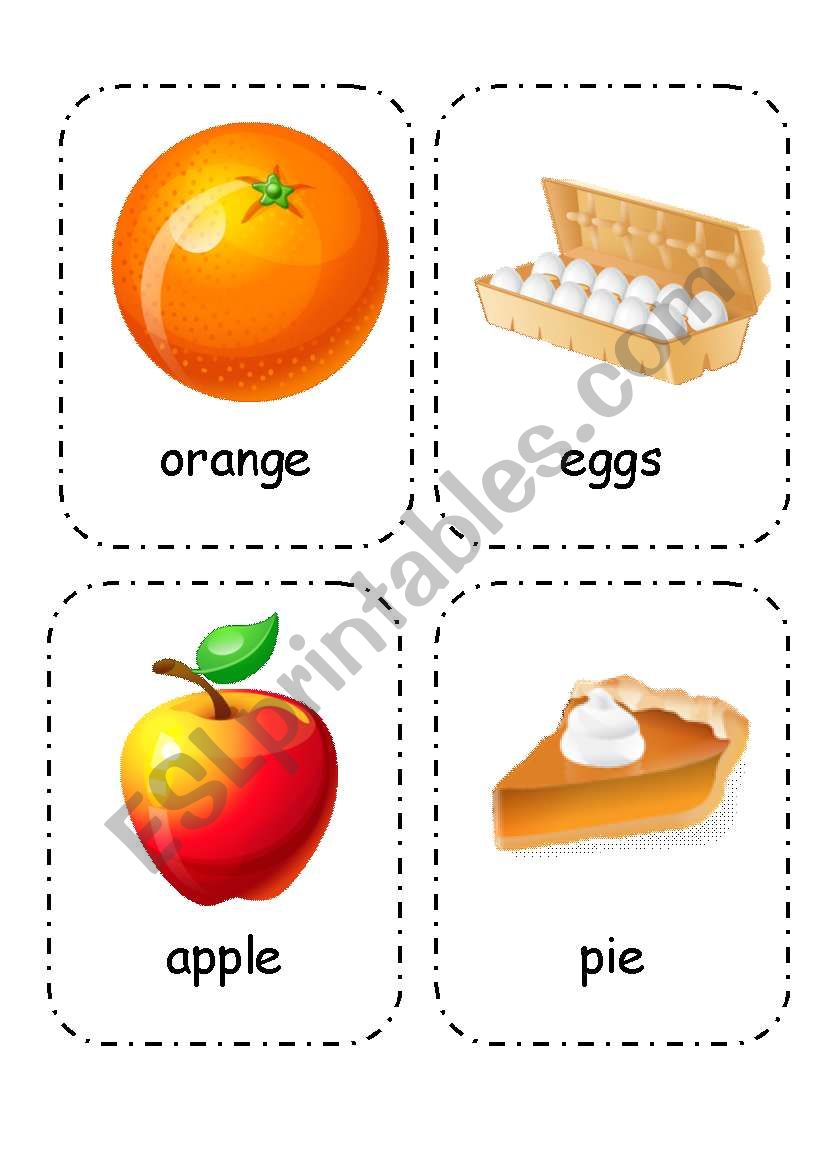 Food and Drink - Flashcards (Editable) 4/4 