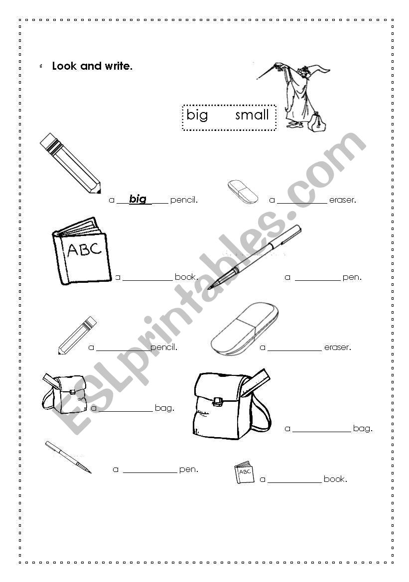 big and small worksheet